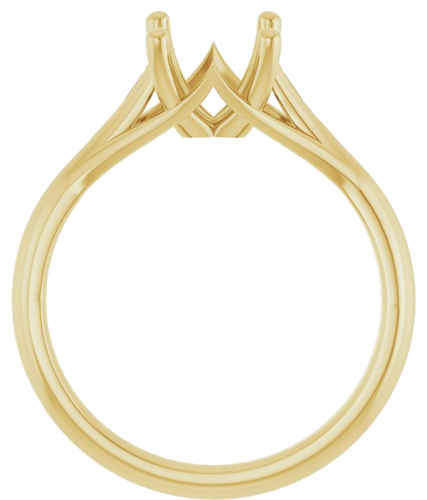 14K Yellow 9x7 mm Oval Solitaire Engagement Ring Mounting (2)