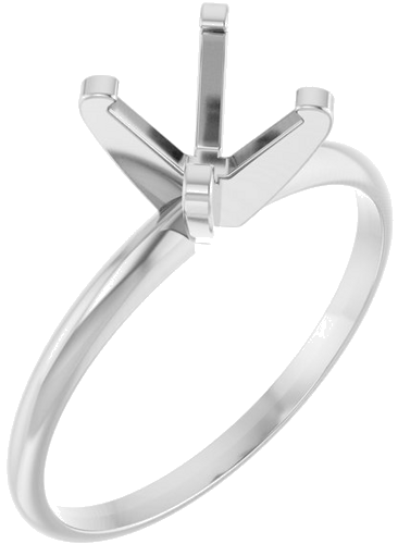 Platinum 7 mm Round Ultra-Lightweight Solitaire Engagement Ring Mounting (1)