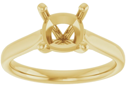 14K Yellow 7 mm Cushion Engagement Ring Mounting (3)