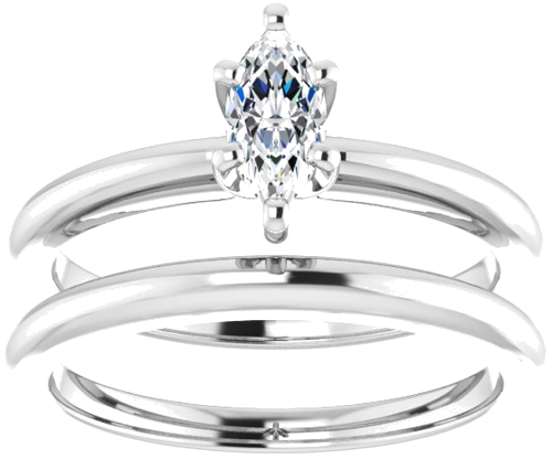 14K White  7x3.5 mm Marquise Solitaire Engagement Ring Mounting (8)