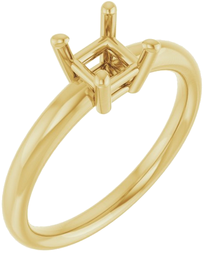 14K Yellow 5 mm Square Engagement Ring Mounting (1)