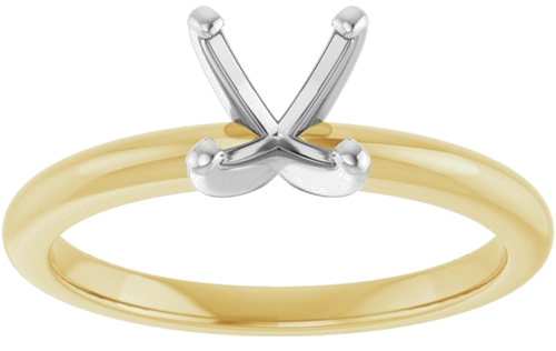 14K Yellow   Platinum  6.5 mm Round Solitaire Engagement Ring Mounting (3)