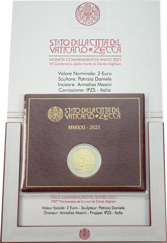 2021 Vatican City Dante Alighieri € 2 coin (4)