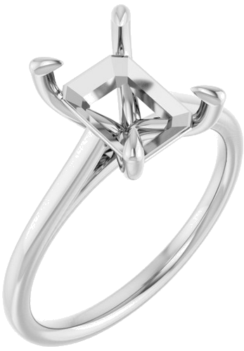 Sužadėtuvių Žiedas „Solitaire“ 950 Platinos Emerald 9mm x 7mm (1)