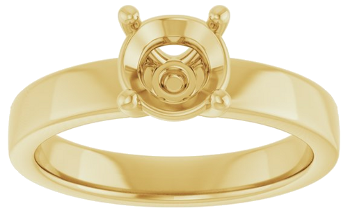 14K Yellow 6.5 mm Round Solitaire Engagement Ring Mounting (3)