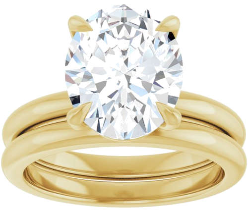 14K Yellow 11x9 mm Oval Solitaire Engagement Ring Mounting (8)