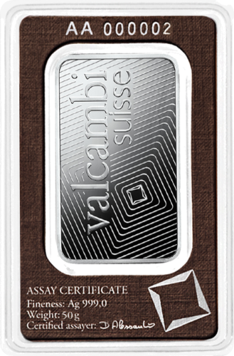 50 г Серебряный слиток Valcambi (2)