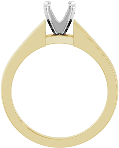 14K Yellow White 5.8 mm Round Solitaire Engagement Ring Mounting (2)