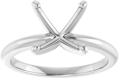 14K White  7x7 mm Square Solitaire Engagement Ring Mounting (3)