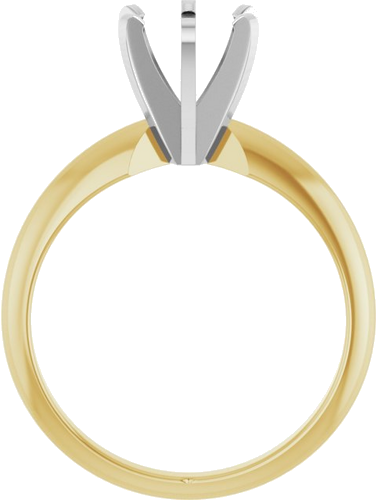 14K Yellow White 6-6.6 mm Round Heavy 6-Prong Engagement Ring Mounting (2)