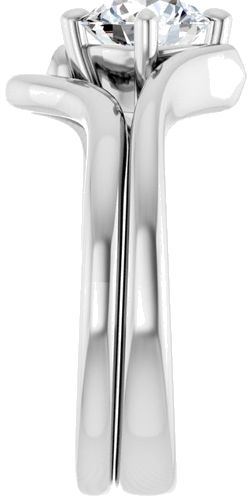 Sužadėtuvių Žiedas „Solitaire“ 585 Baltojo Aukso Round 6.5mm (9)