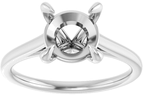14K White  8.2 mm Round Solitaire Engagement Ring Mounting (3)