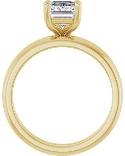 14K Yellow 8x6 mm Emerald Solitaire Engagement Ring Mounting (7)