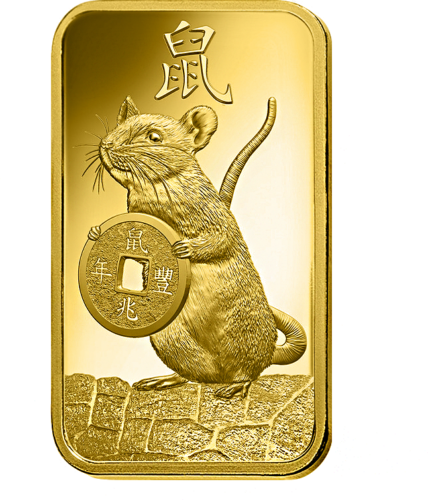 5 g Investment Gold Bar Year of the Rat PAMP (1)