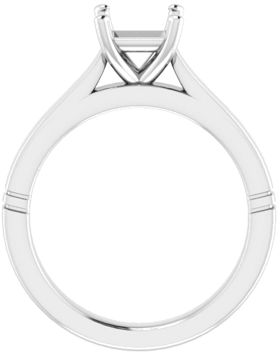 14K White  5.5 mm Square Solitaire Engagement Ring Mounting (2)
