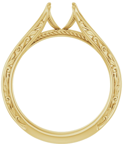 14K Yellow 6.5 mm Round Engagement Ring Mounting (2)