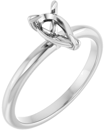 Sužadėtuvių Žiedas „Solitaire“ 585 Baltojo Aukso Pear Shape 8mm x 5mm (1)