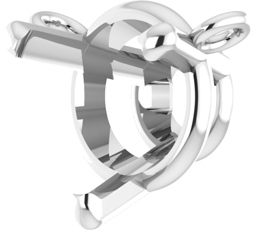 14K White 6.5 mm Round 3-Prong Necklace Center (2)