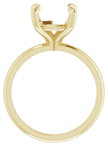 14K Yellow  9x9 mm Cushion Solitaire Engagement Ring Mounting (2)