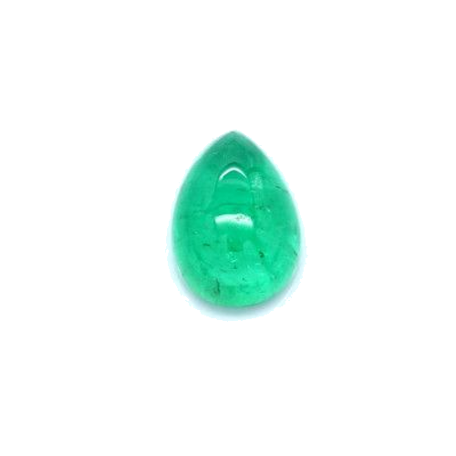 1.67 carat GREEN CABOCHON cut Pear Smaragdas (1)