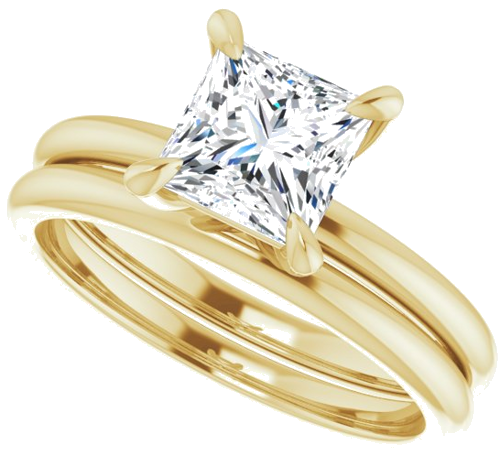 Sužadėtuvių Žiedas „Solitaire“ 585 Geltonojo Aukso Square 6mm (10)