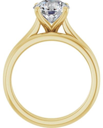 14K Yellow 8 mm Round Solitaire Engagement Ring Mounting (7)
