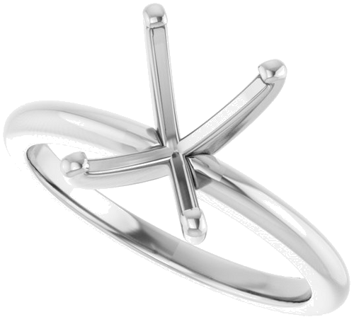 Sterling Silver  9x7 mm Emerald Solitaire Engagement Ring Mounting (5)