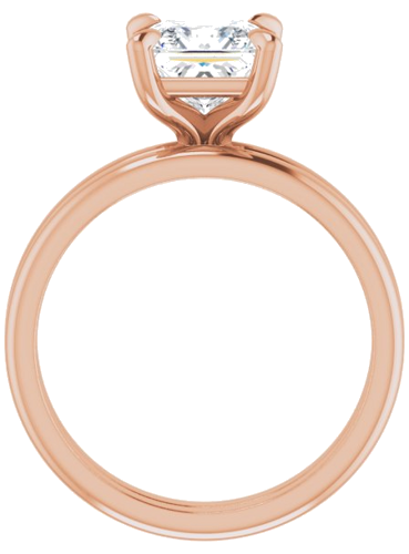 Sužadėtuvių Žiedas „Solitaire“ 585 Rožinis Aukso Square 6.5mm (7)