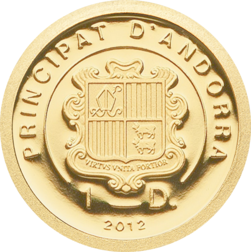 2012 Andorra St. Pius 1 dinar gold coin (2)