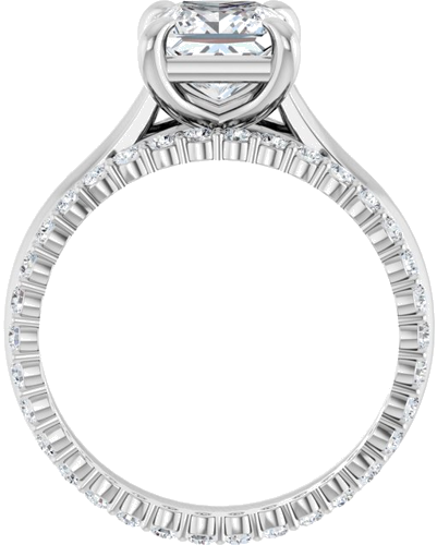 14K White 6.5 mm Square Solitaire Engagement Ring Mounting (7)