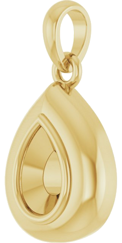 Pakabukas „Solitaire Puffed“ 585 Geltonojo Aukso Pear Shape 6mm x 4mm (2)