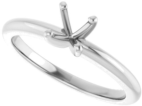 10K White  5.2 mm Round Solitaire Engagement Ring Mounting (5)