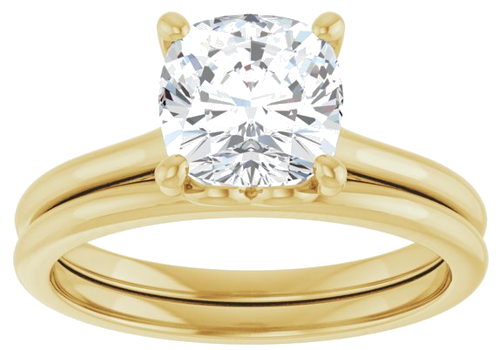 Sužadėtuvių Žiedas „Solitaire“ 18k yellow gold Cushion 7mm (8)