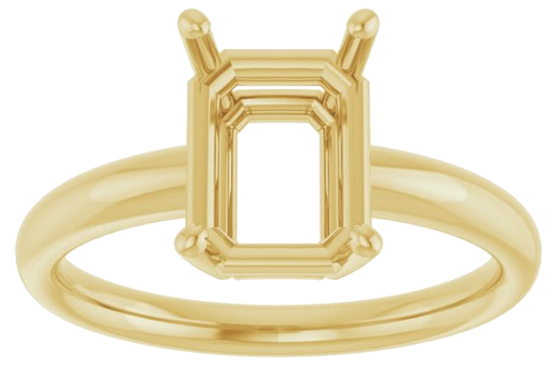 Sužadėtuvių Žiedas „Solitaire“ 585 Geltonojo Aukso Emerald 9mm x 7mm (3)