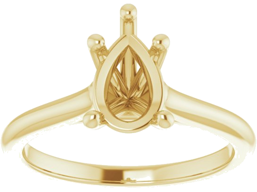 Sužadėtuvių Žiedas „Solitaire“ 585 Geltonojo Aukso Pear Shape 9mm x 6mm (3)