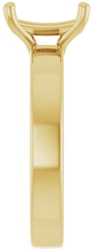 14K Yellow 8x6 mm Emerald Solitaire Engagement Ring Mounting (4)