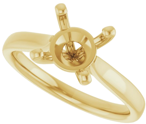 14K Yellow 8 mm Round Engagement Ring Mounting (5)