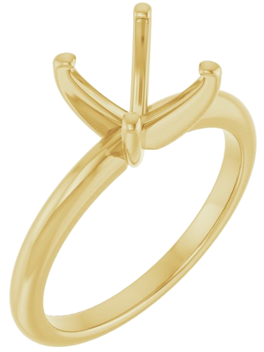 14K Yellow  8.2 mm Round Solitaire Engagement Ring Mounting (1)