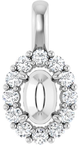 14K White 6x4 mm Oval 1 5 CTW Natural Diamond Semi-Set Pendant (1)
