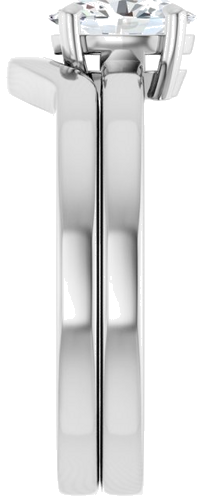 Sužadėtuvių Žiedas „Solitaire“ 585 Baltojo Aukso Oval 7mm x 5mm (9)