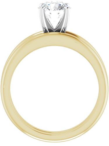 10K Yellow   White  6.5 mm Round Solitaire Engagement Ring Mounting (7)