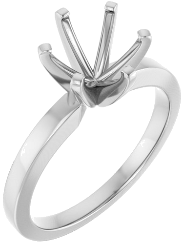 Sužadėtuvių Žiedas „Solitaire“ 585 Baltojo Aukso Round 8mm (1)