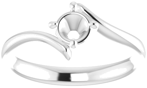 14K White  4.8 mm Round Solitaire Engagement Ring Mounting (3)