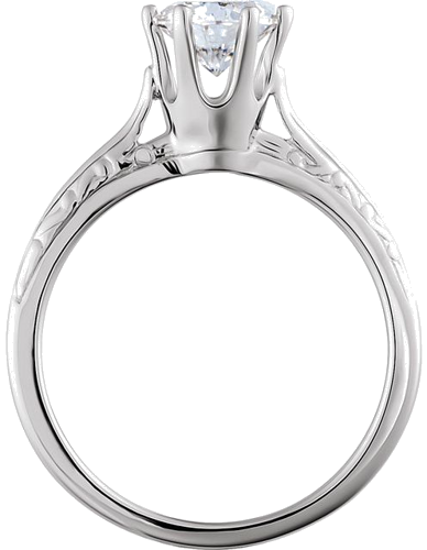 Sterling Silver 5.8 mm Round Engagement Ring Mounting (4)