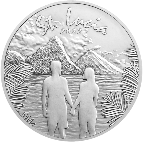 1 oz Любовь 2022 Сент-Люсия серебряная монета (1)