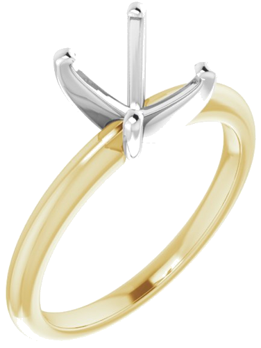 Sužadėtuvių Žiedas „Solitaire“ 750 Geltonojo Aukso Ir 950 Platinos Oval 9mm x 7mm (1)