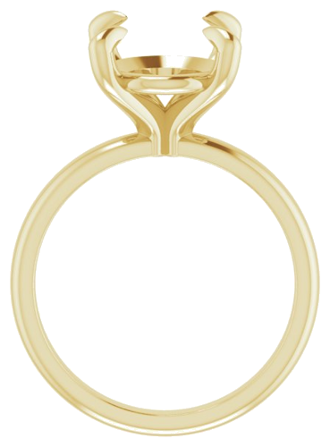 Sužadėtuvių Žiedas „Solitaire“ 750 Geltonojo Aukso Oval 12mm x 10mm (2)