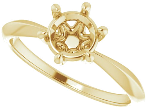 14K Yellow 6.5 mm Round 6-Prong Engagement Ring Mounting (5)