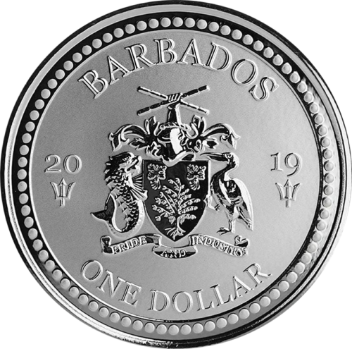 1 oz Žuvis Skraiduolė 2019 Barbadosas sidabrinė moneta (3)