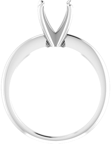 14K White 9.1-9.7 mm Round 4-Prong Comfort-fit Solitaire Ring Mounting (2)
